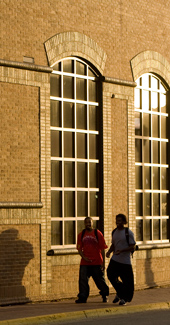 HU Students Walking at Sunset