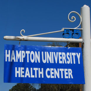 Sign in front of Health Center